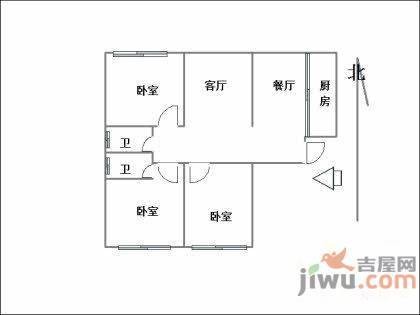 山水名园3室2厅2卫户型图