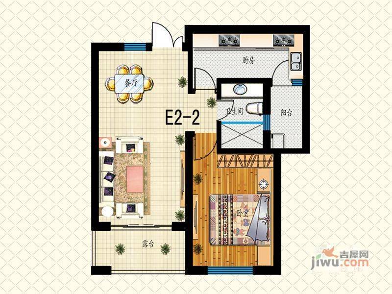 泰莱桃村国际城3室2厅1卫90.8㎡户型图