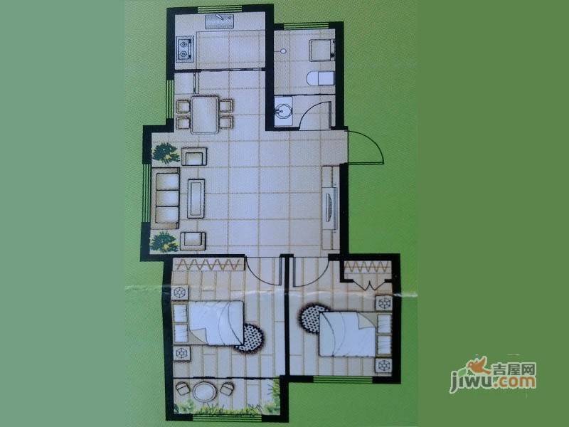 怡诚家园2室2厅1卫户型图