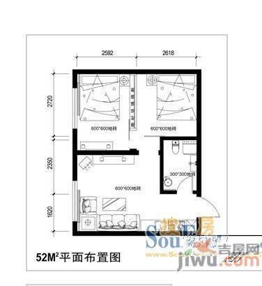 MINI舍区2室1厅1卫户型图