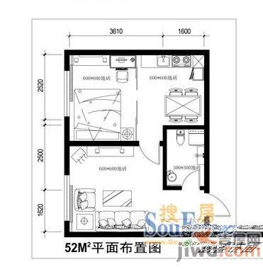 MINI舍区2室1厅1卫户型图