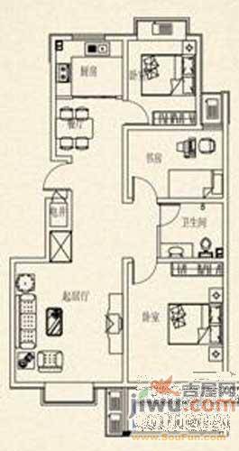 腾骐冠宸1室1厅1卫34㎡户型图