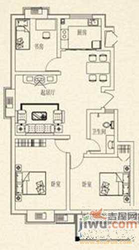 腾骐冠宸1室1厅1卫34㎡户型图