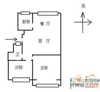 雅秀园2室2厅1卫90㎡户型图