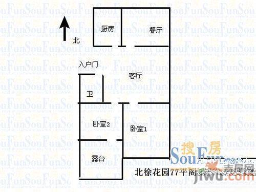 北徐花园普通住宅86㎡户型图