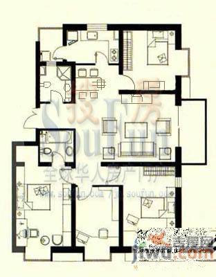 京鲁山庄4室2厅2卫户型图