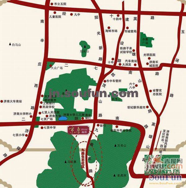 京鲁山庄位置交通图图片