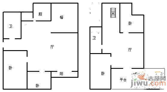 外海西子城市花园(三期）5室2厅1卫170㎡户型图