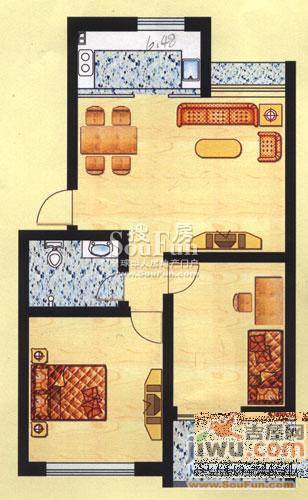 华阳山庄2室2厅1卫91.7㎡户型图