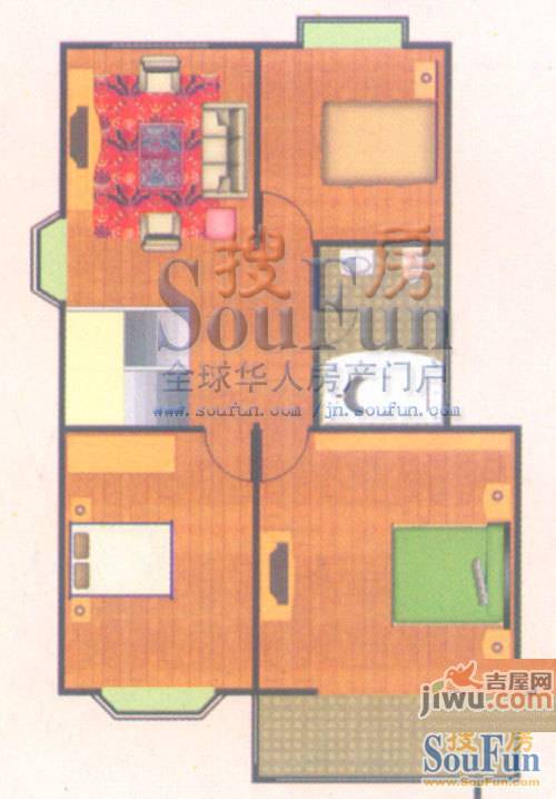 永大明珠·东山花园3室2厅2卫126.2㎡户型图