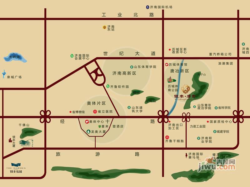 银丰唐郡·桂花园位置交通图图片