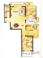 王府庄园二期3室2厅1卫116.1㎡户型图