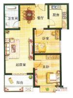 王府庄园二期2室2厅1卫82.1㎡户型图