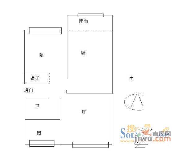 永安小区(长清)2室2厅1卫户型图