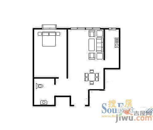 金阁花园2室2厅1卫92㎡户型图