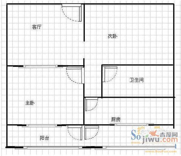 天建影山花园2室2厅1卫94㎡户型图