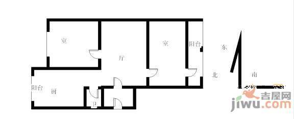 天建影山花园2室2厅1卫94㎡户型图