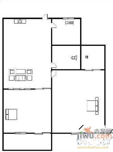 天建影山花园2室2厅1卫94㎡户型图