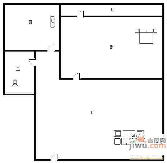 天建影山花园2室2厅1卫94㎡户型图