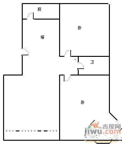 天建影山花园2室2厅1卫94㎡户型图