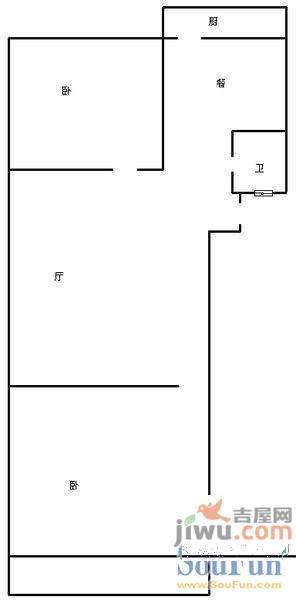 天建影山花园2室2厅1卫94㎡户型图