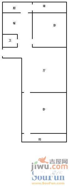 天建影山花园2室2厅1卫94㎡户型图