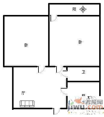 天建影山花园2室2厅1卫94㎡户型图