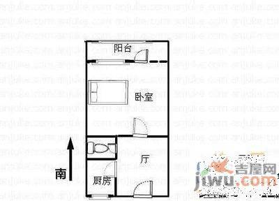 玉函小区2室1厅1卫60㎡户型图