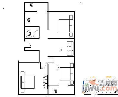 七里山小区3室1厅1卫62㎡户型图