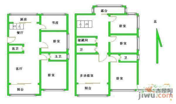 鲁能康桥3室2厅2卫147.8㎡户型图