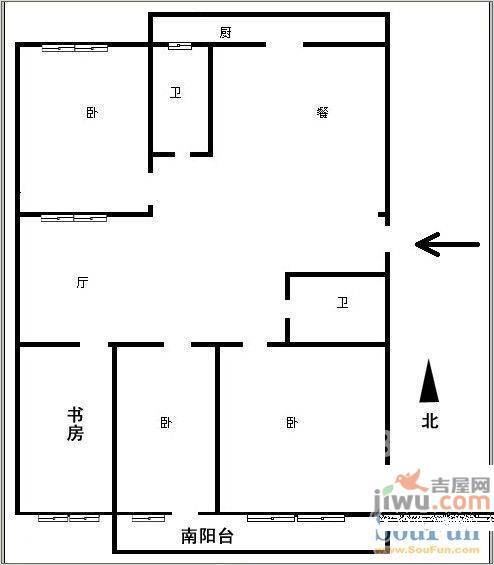 皇冠山庄3室2厅2卫150㎡户型图