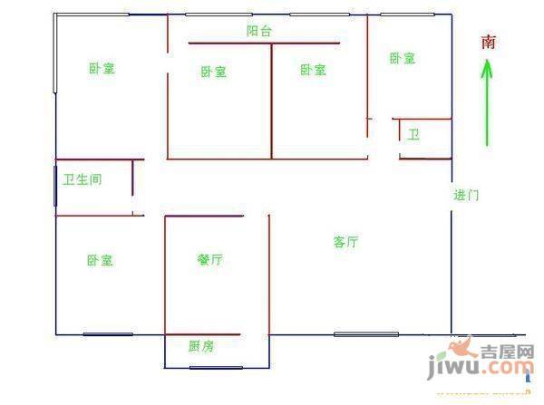 皇冠山庄3室2厅2卫150㎡户型图