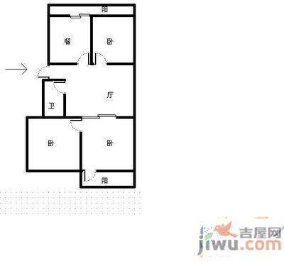 棋盘小区2室2厅1卫148㎡户型图