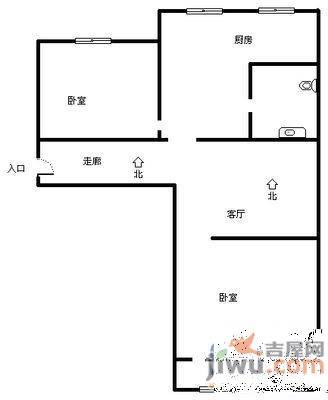 棋盘小区2室2厅1卫148㎡户型图