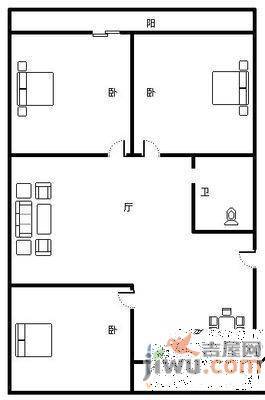 棋盘小区2室2厅1卫148㎡户型图