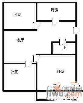 棋盘小区2室2厅1卫148㎡户型图