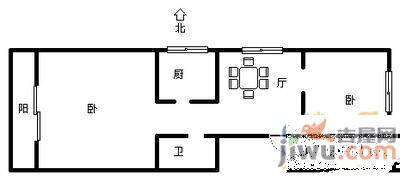 棋盘小区2室2厅1卫148㎡户型图