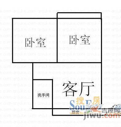 都市绿苑2室2厅1卫户型图