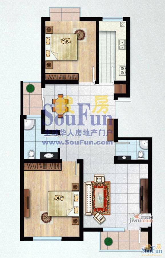 锦绣泉城3室2厅2卫户型图