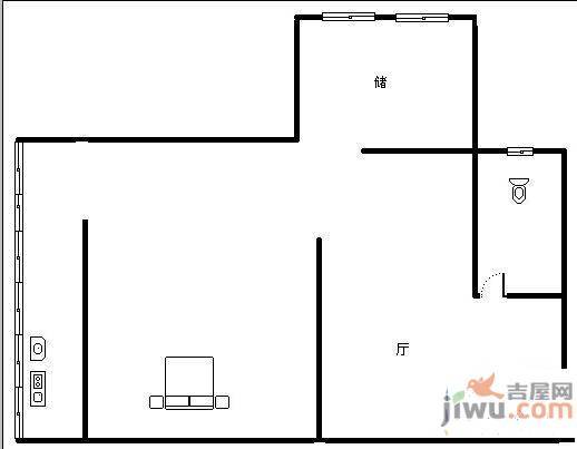 花园小区2室1厅1卫户型图