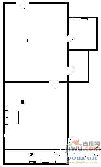 花园小区2室1厅1卫户型图