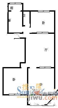 花园小区2室1厅1卫户型图