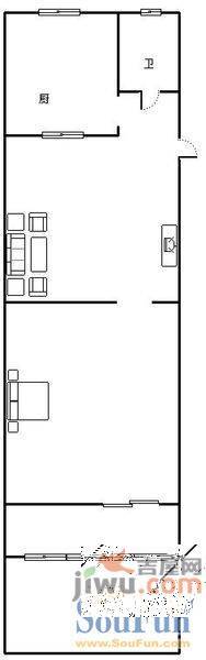 花园小区2室1厅1卫户型图