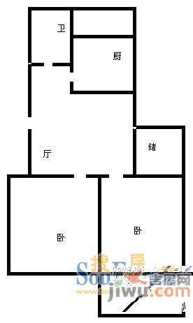 花园小区2室1厅1卫户型图