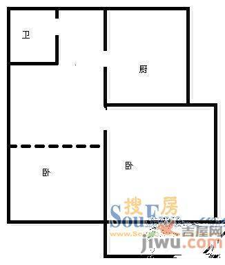 花园小区2室1厅1卫户型图