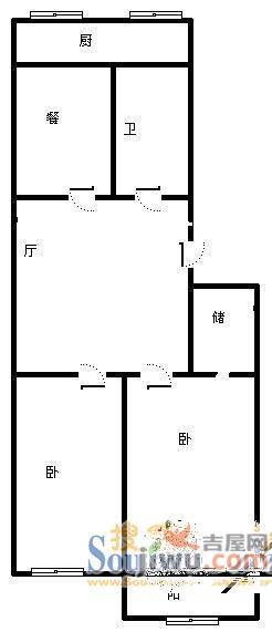 七里堡3室2厅1卫111㎡户型图