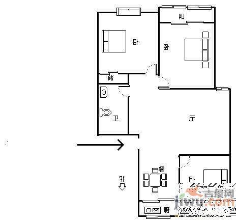 新馨家园2室2厅1卫户型图