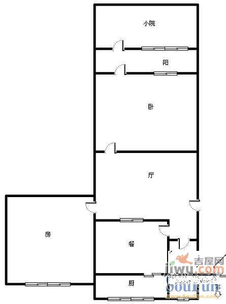 洪楼小区2室2厅1卫户型图