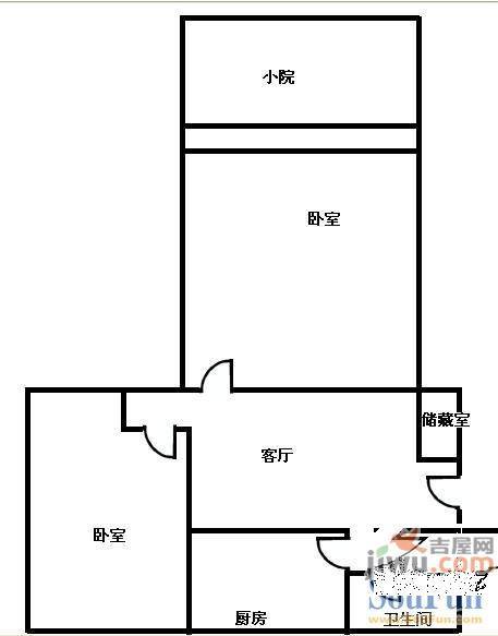 洪楼小区2室2厅1卫户型图