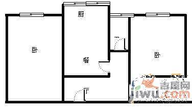 洪楼小区2室2厅1卫户型图